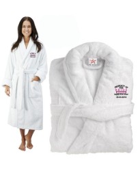 Deluxe Terry cotton with property of the bride reserved CUSTOM TEXT Embroidery bathrobe